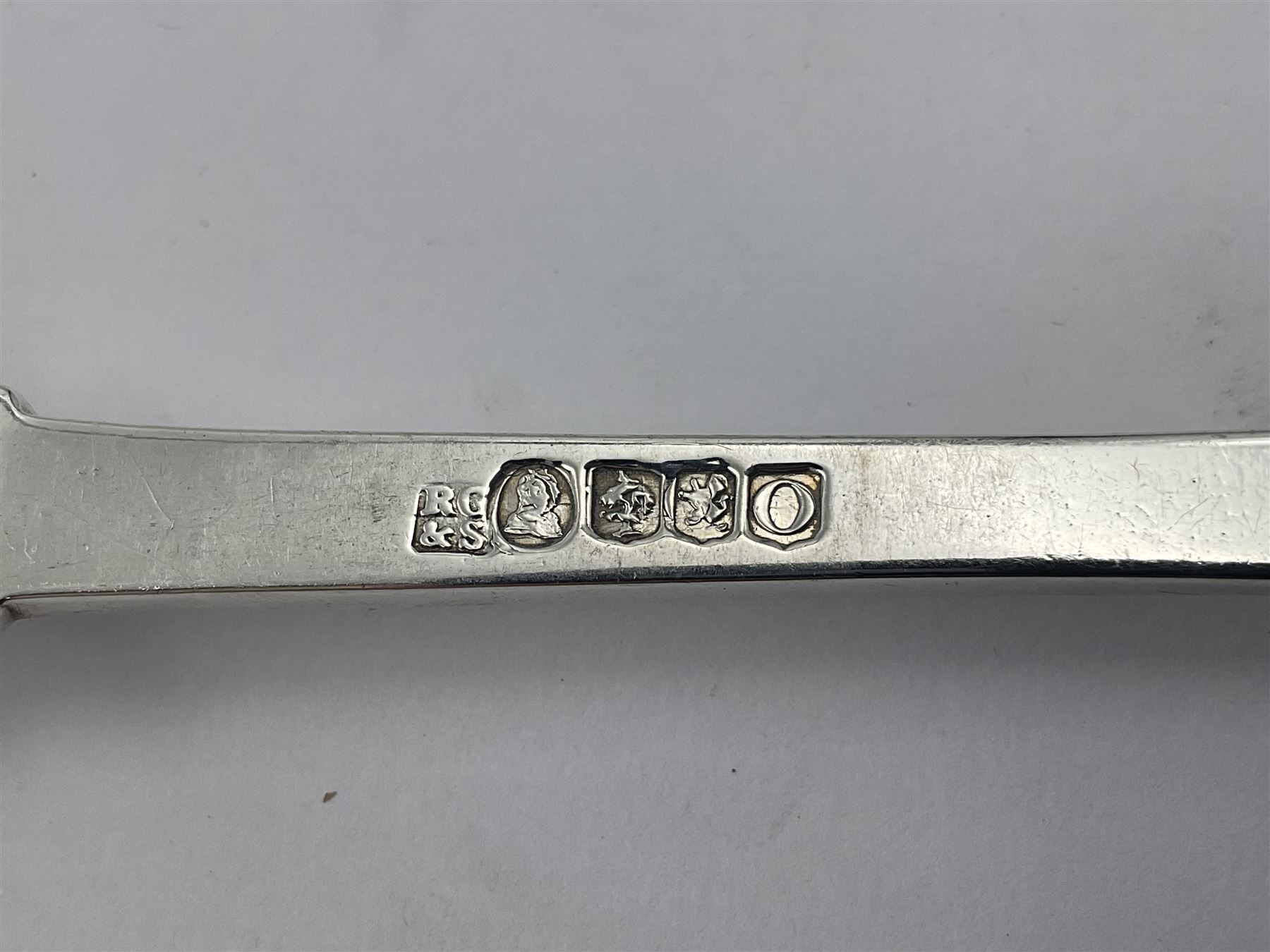 George IV Scottish silver Kings pattern cutlery for six place settings, to include table spoons, table forks, dessert spoons and dessert forks, all engraved with shamrock crest to terminal, hallmarked Robert Gray & Son, Glasgow 1833