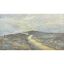 Daisy Smith (British 1891-1983): A Moorland Road, watercolour signed, indistinctly inscribed verso 14cm x 24.5cm