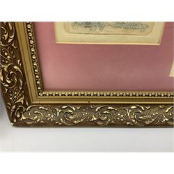 Thirty-five WW1 embroidered silk postcards including regimental crests, flags of the Allies, envelope type with greeting card inserts, Christmas and birthday cards etc; mounted and glazed in three graduated modern matching gilt frames (3)