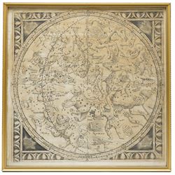 Philip Lea (British fl.1683-1700): Cellarius of the Southern Hemisphere with Constellations, 17th century engraved map or celestial chart pub. Atlas and Hercules, Cheapside, London 40cm x 40cm