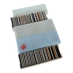 Aldis projector and a collection of local interest slides, formerly belonging to Captain Denis Cooper the Entertainments Manager Whitby for 21 years, contained within a leather carry case 