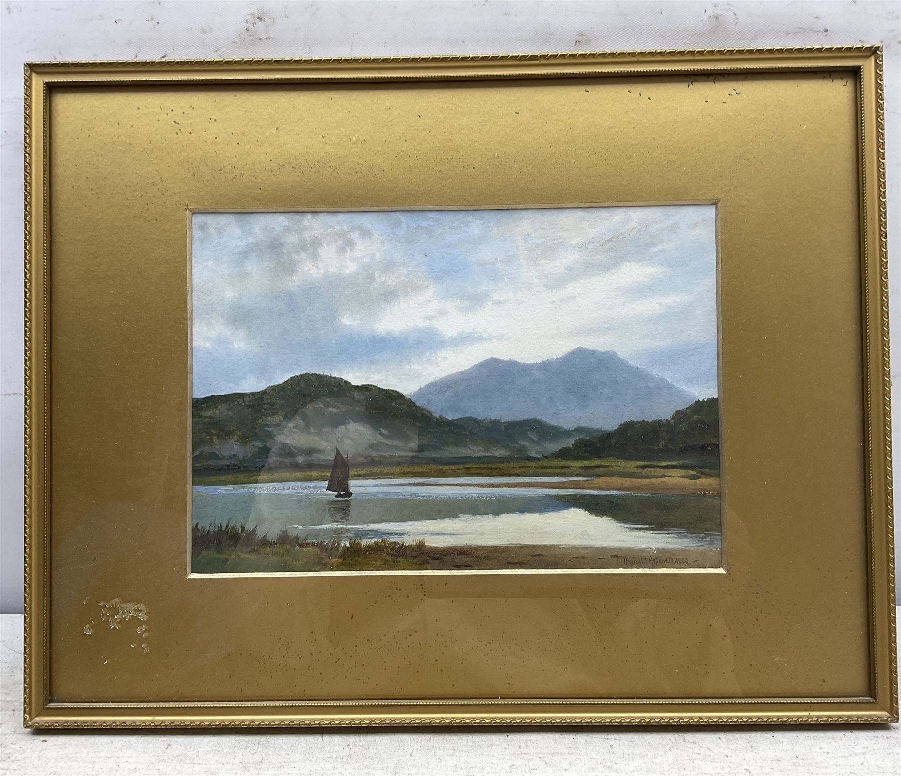 Reginald Aspinwall (British 1858-1921): 'Kilbrannan Sound - Isle of Arran', gouache signed and dated 1888, titled verso 16cm x 23cm