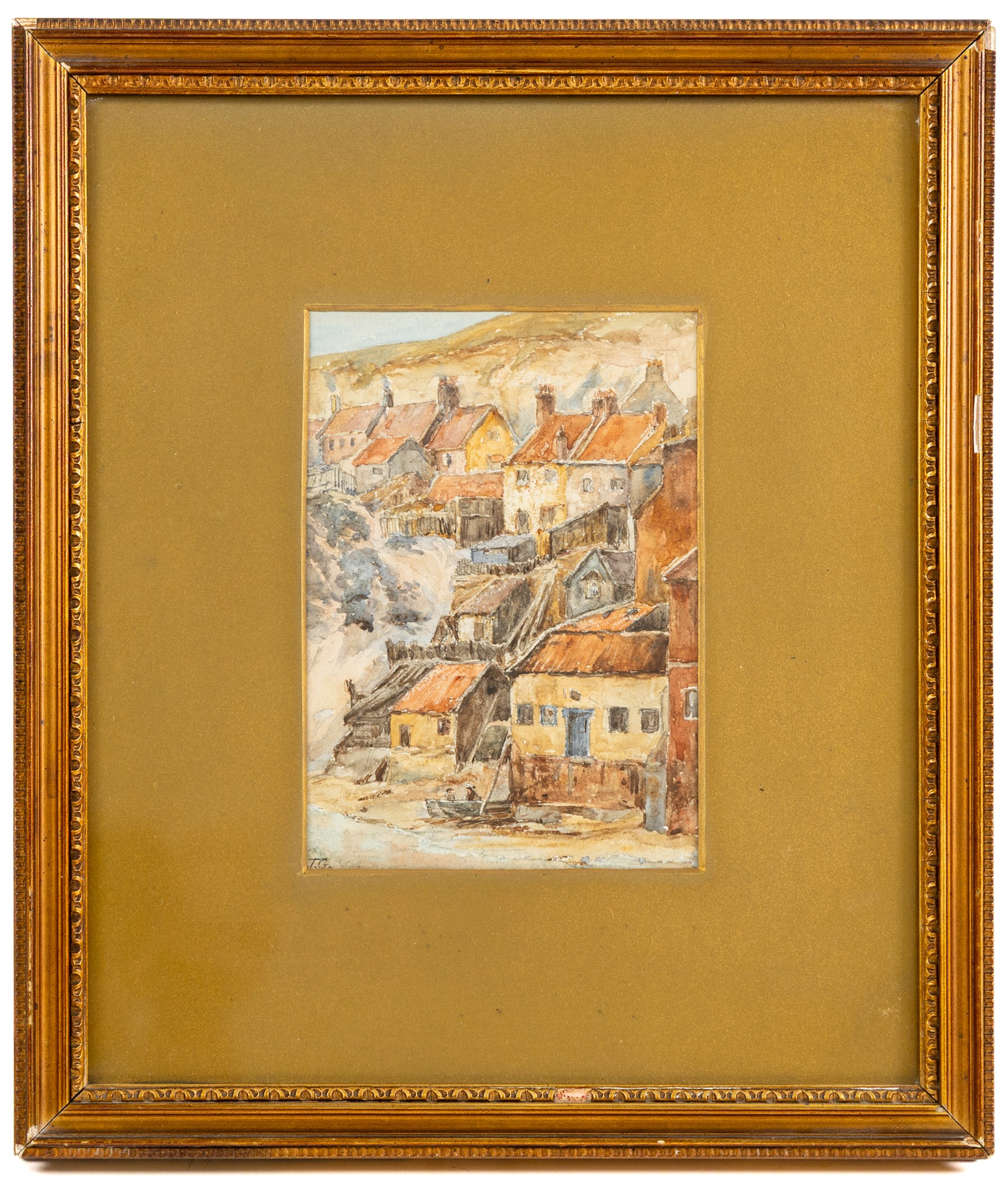 T G (Late 19th century): Whitby East Cliff, watercolour signed with initials 17cm x 12cm