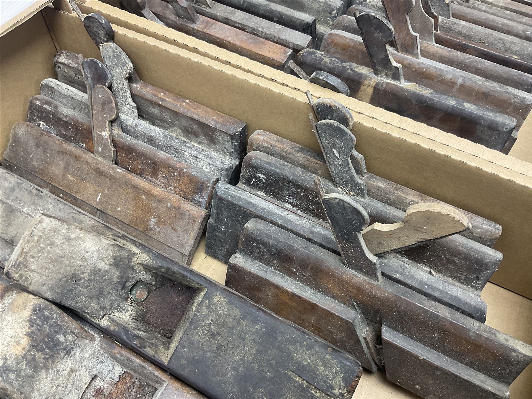 Large quantity of 19th century and later woodworking planes, to include rebate, block and moulding examples, including examples by King & Peach (Hull), E. Preston & Sons etc