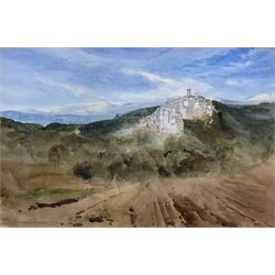 Bernard Walter Evans (British 1848-1922): 'Auribeau-sur-Siagne' France', watercolour and pencil signed, titled verso 34cm x 52cm