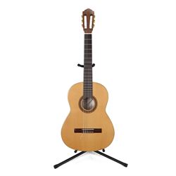 Hofner HF15 classical guitar, with solid spruce top and mahogany neck, restrung with new s...
