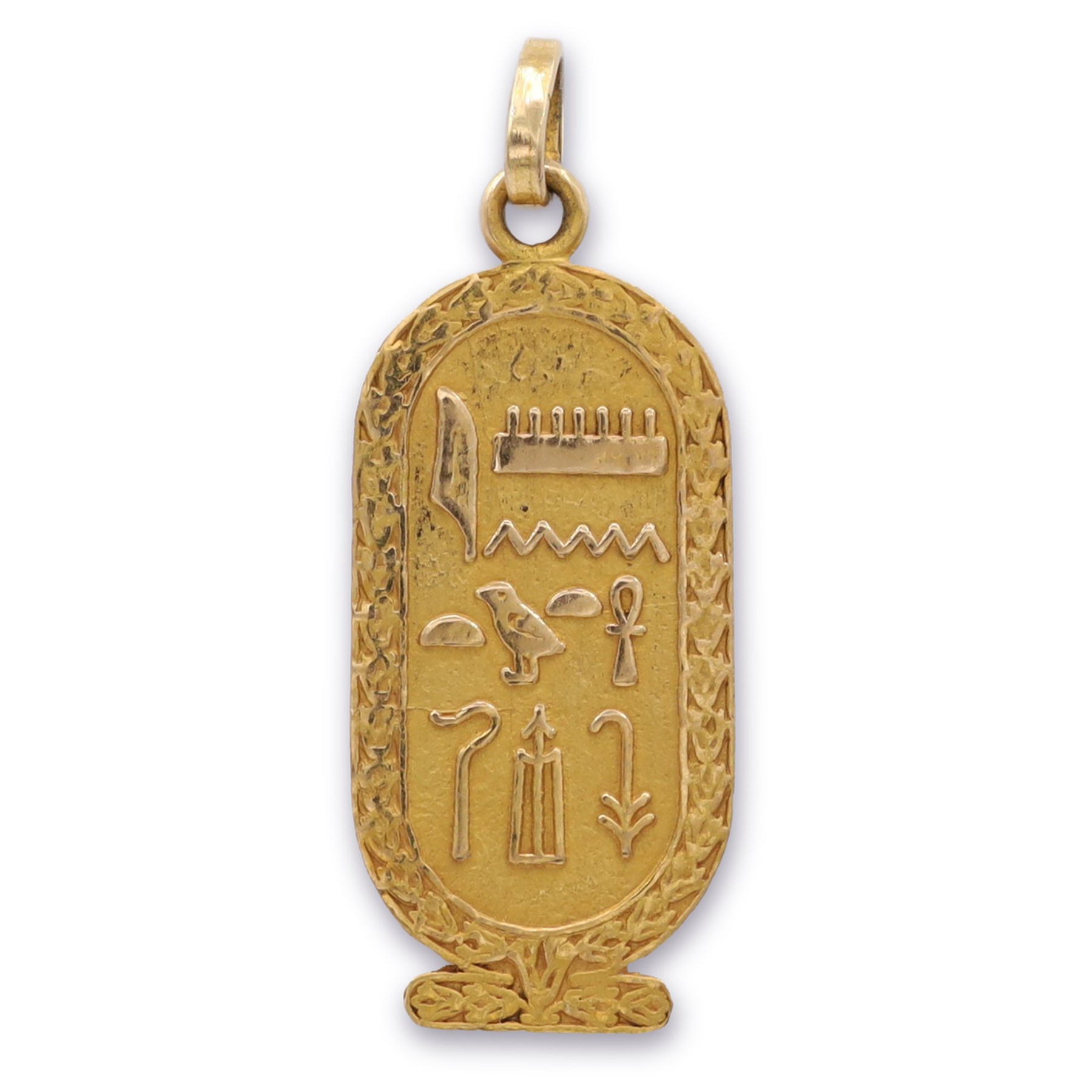 18ct gold Egyptian hieroglyph pendant