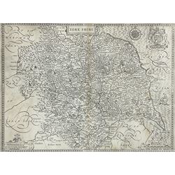 John Speed (British 1552-1629): 'Yorkshire', engraved map originally pub. John Sudbury and George Humble, London 1610, 39cm x 52cm