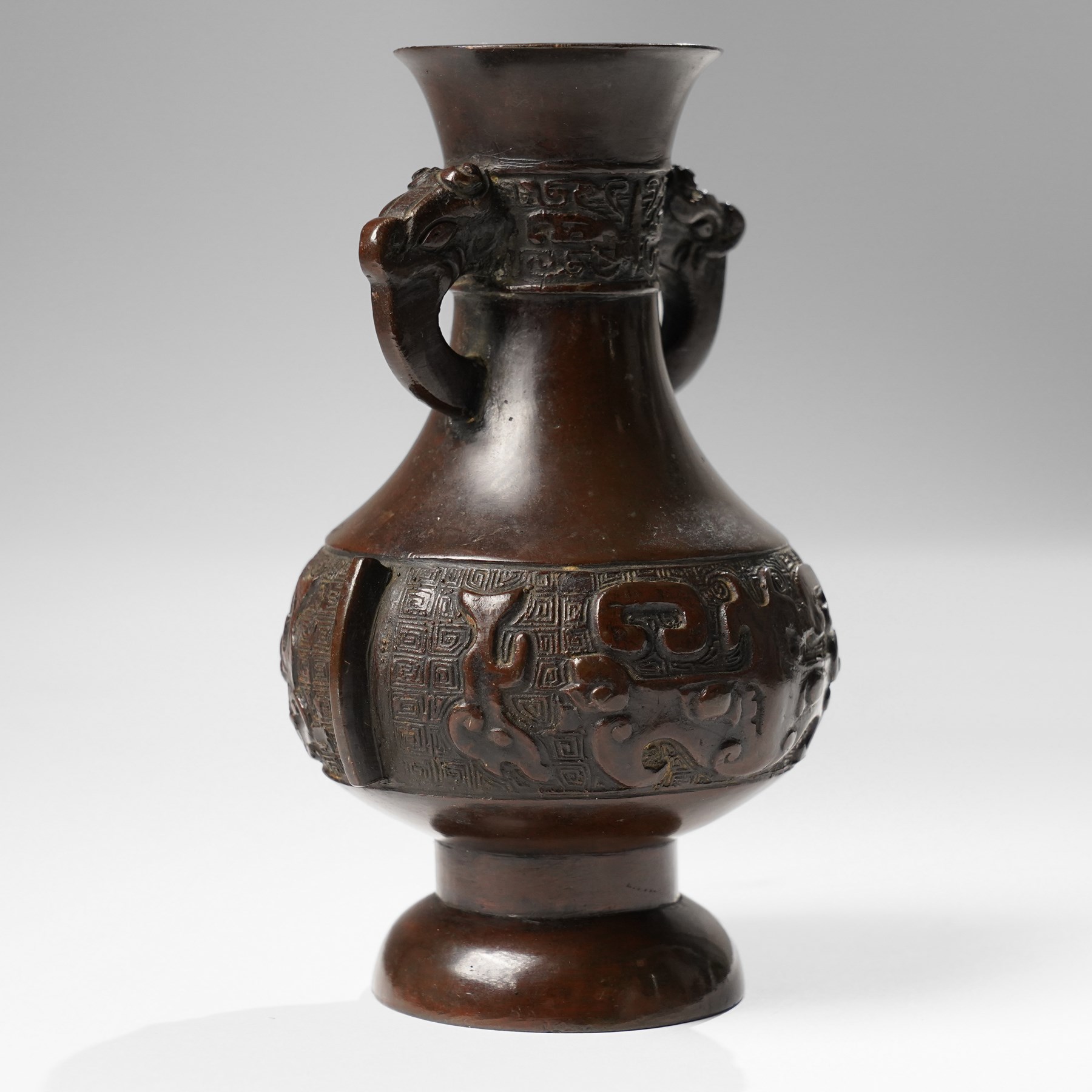 Chinese bronze archaistic vase, H15cm 