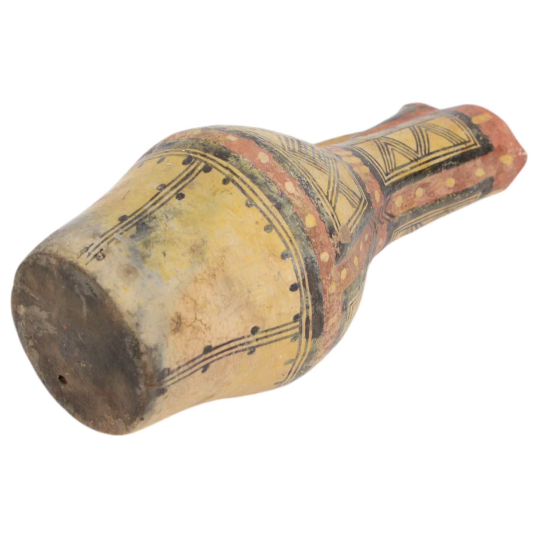 South American jug, pre Colombian style, painted with geometric motifs, H24cm