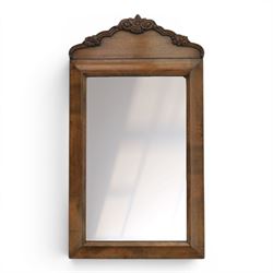 Late 19th century walnut dressing mirror, rectangular mirror plate within a moulded frame,...