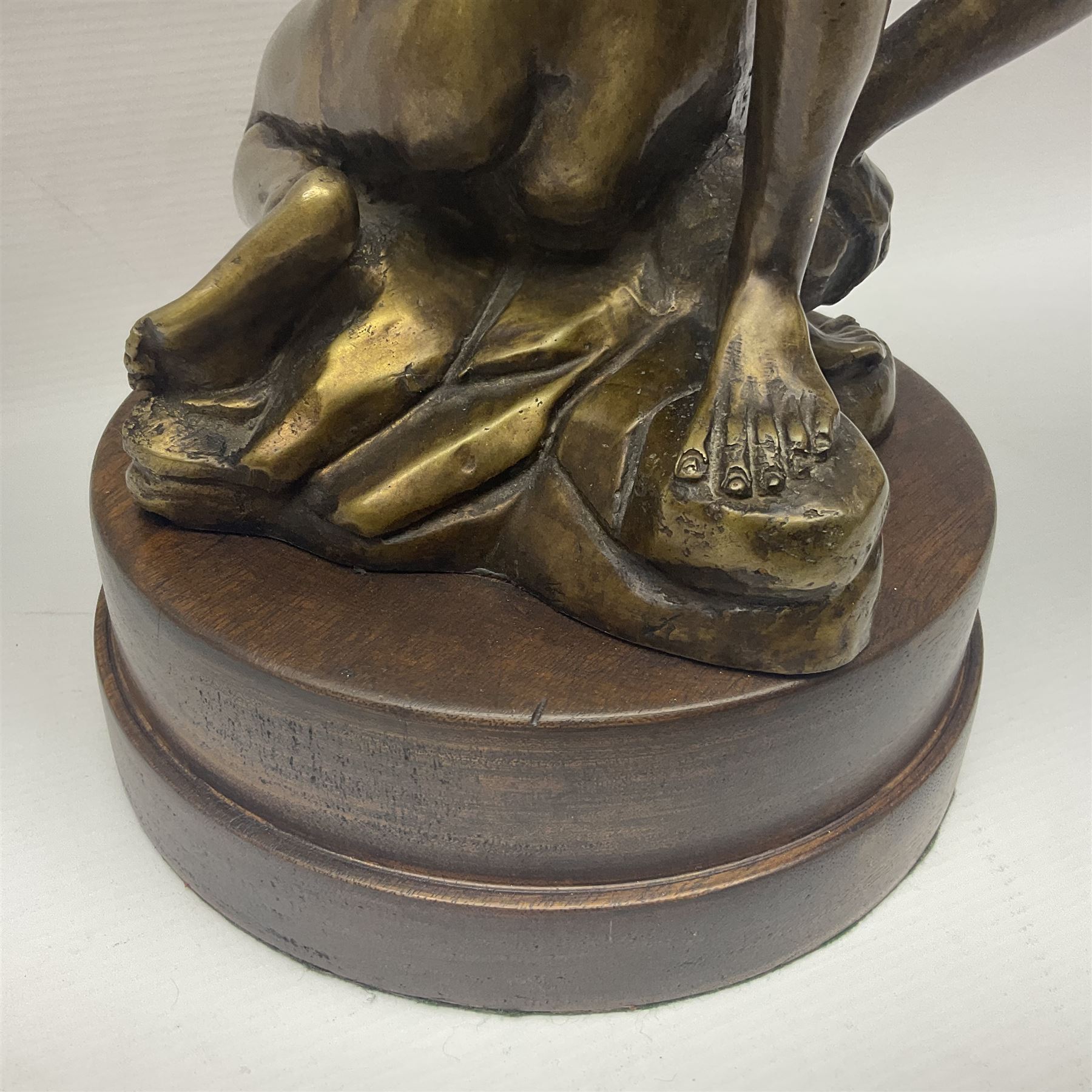 After Giambologna: Abduction of a Sabine Woman, bronze figure, on circular wooden base, H68cm