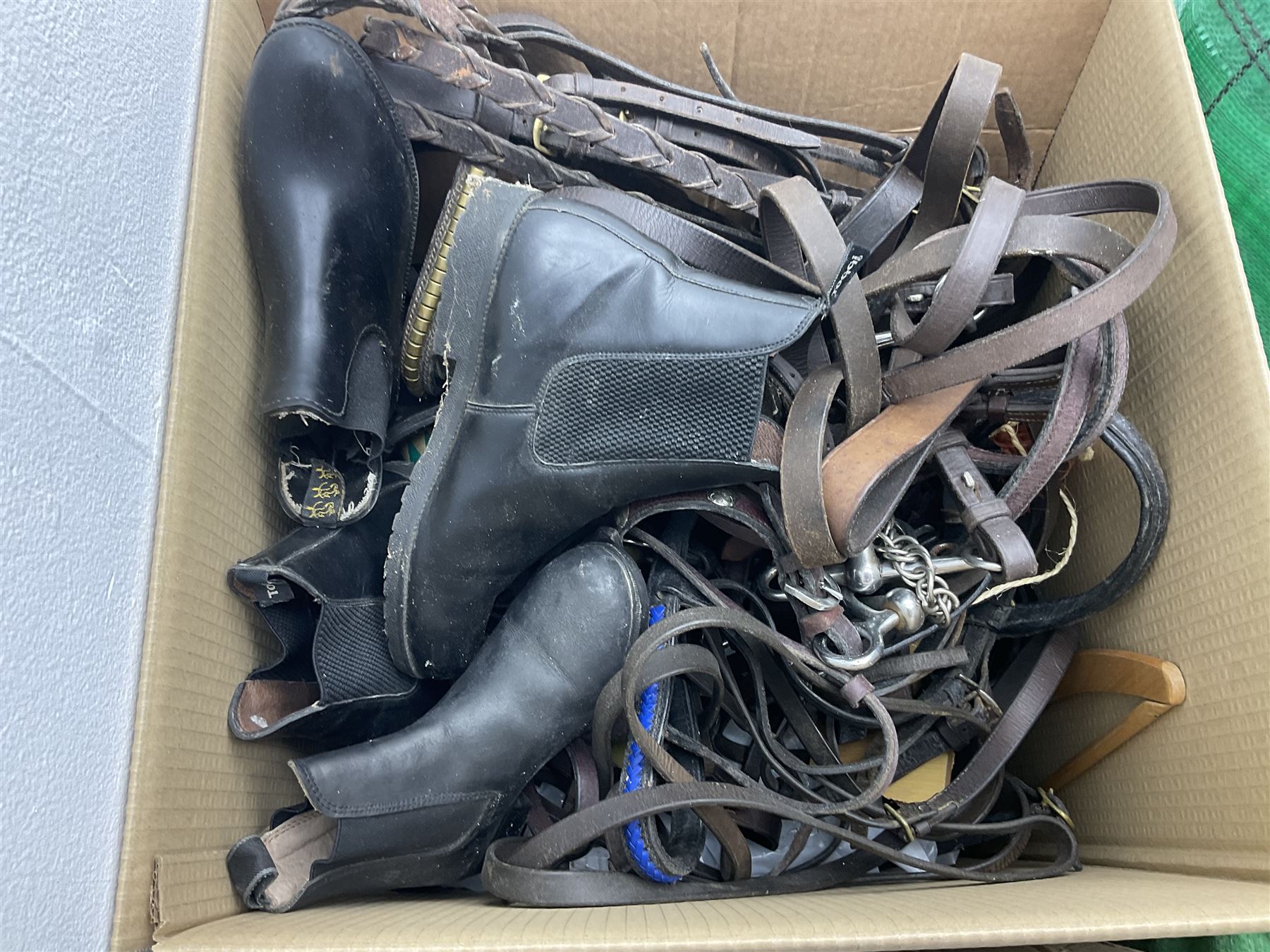 Quantity of horse tack to include bits, bridles, lunging equipment, brushing boots, tail guards, jodpa boots etc  