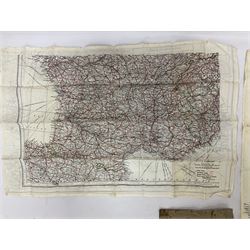 Two WW2 double sided silk escape and evade maps of Europe, comprising: Germany, Belgium, France, Holland, Spain etc,  in canvas envelope stamped Mark II