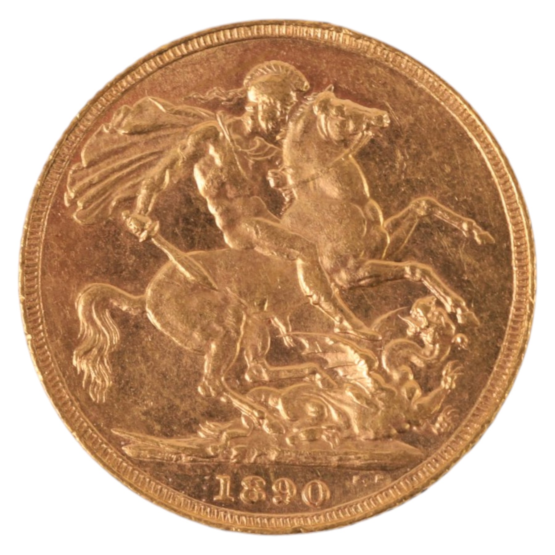 Queen Victoria 1890 gold full sovereign coin
