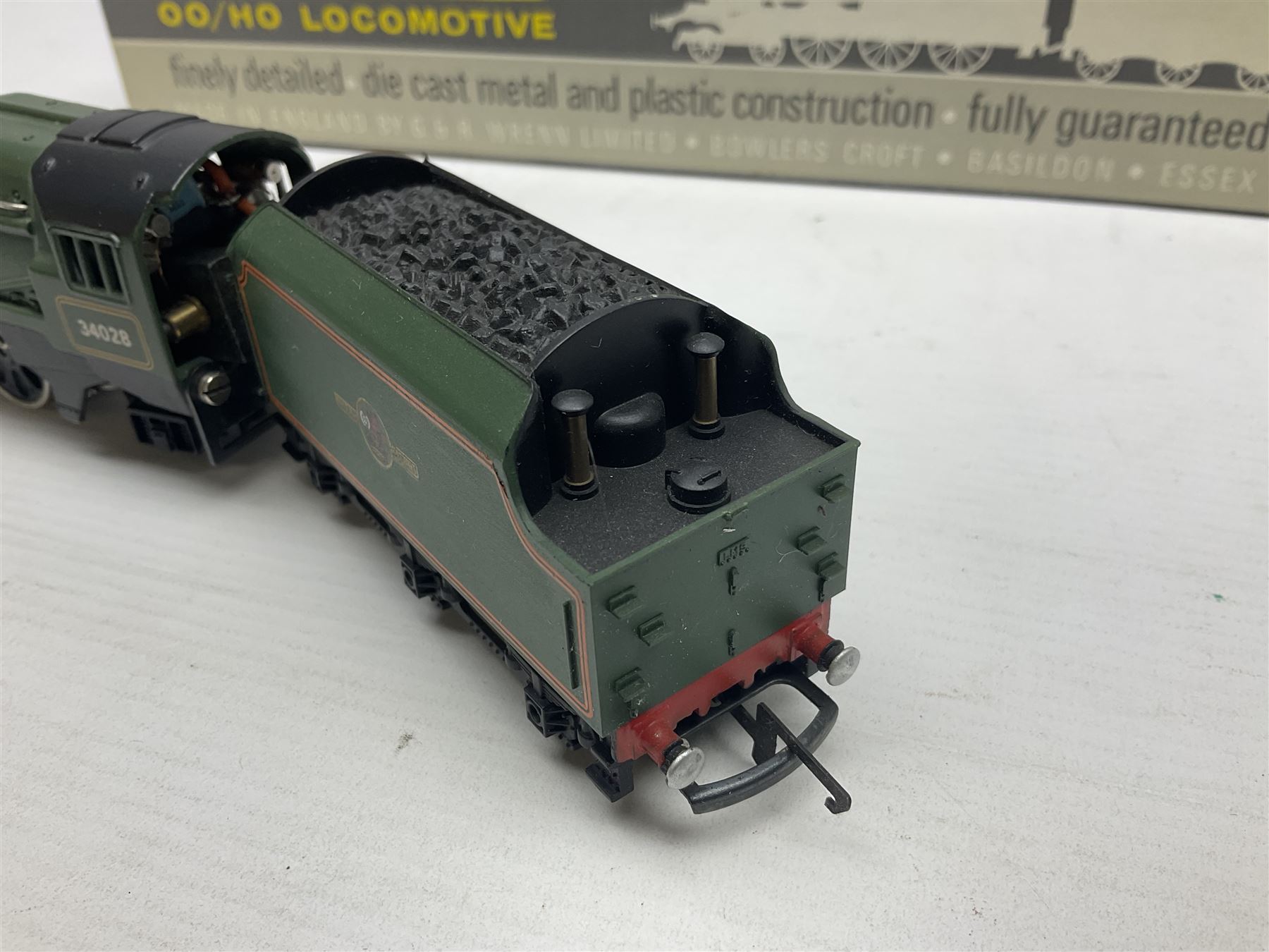 Wrenn '00' gauge - Rebuilt Bulleid Pacific 4-6-2 locomotive 'Eddystone' No.34028 in BR Green with centralised nameplate; boxed with instructions.