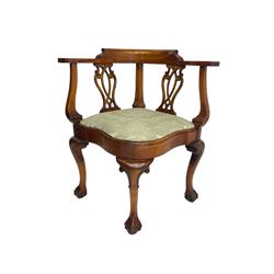 Regency design mahogany corner chair