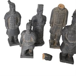 Six terracotta warrior figures, H25cm