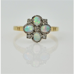 Gold-plated opal set ring stamped 925