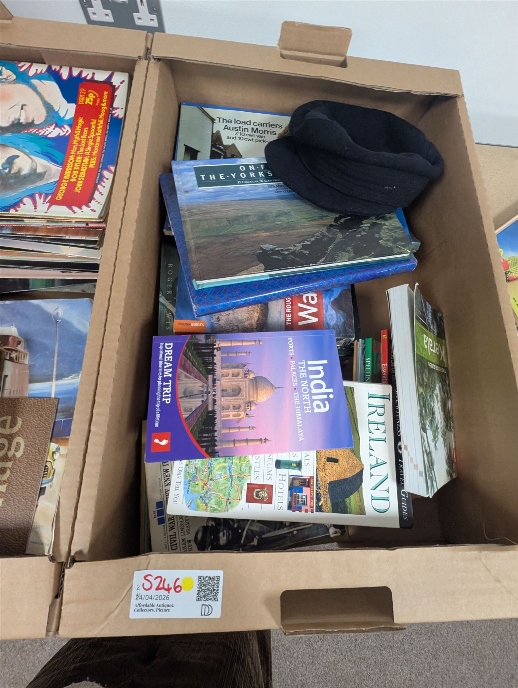 Books and magazines, including Radio One The Story of Pop, London Illustrated News Back to the Moon edition, Morris Minor reference books, etc 