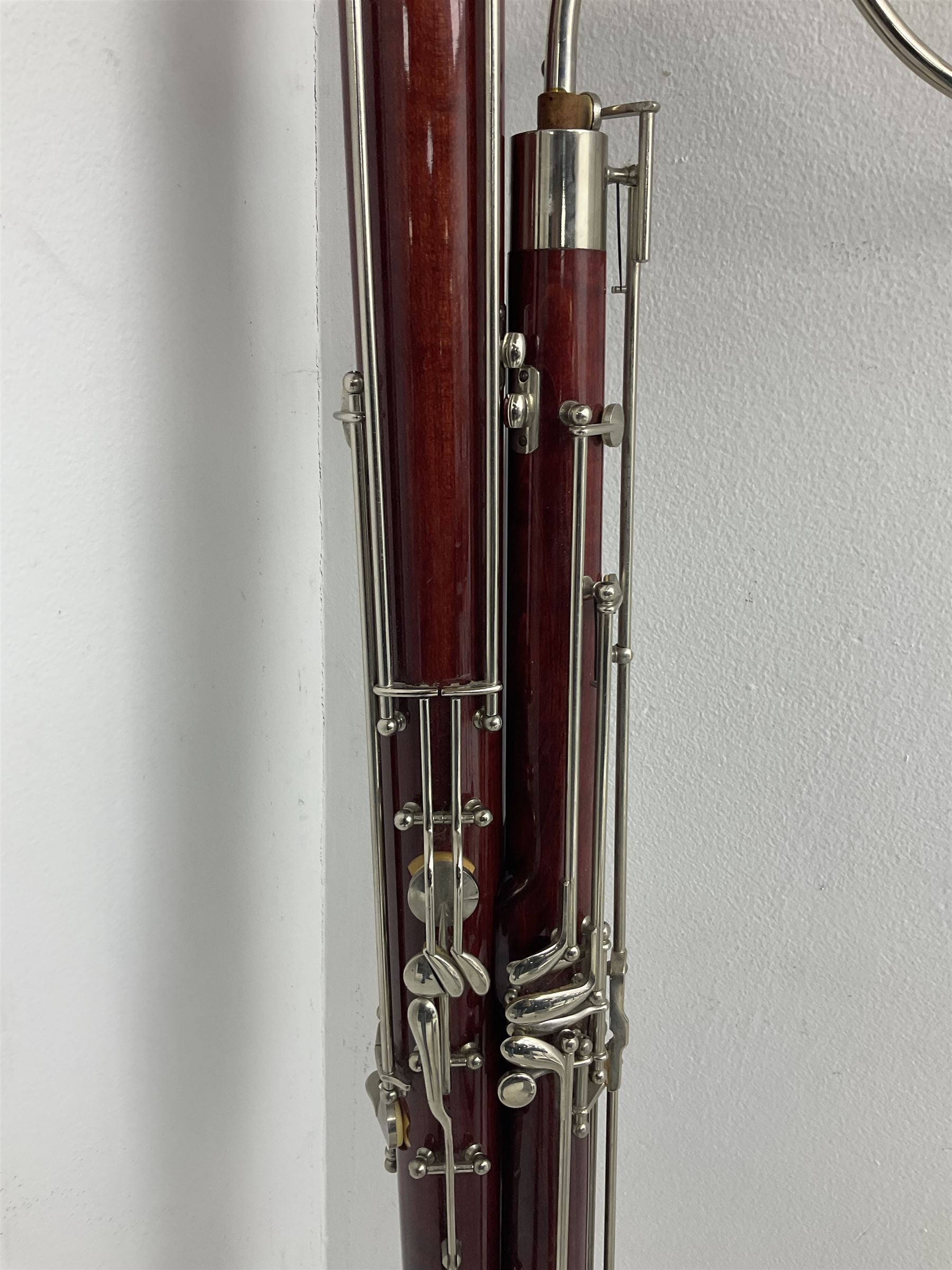 Lafleur bassoon imported by Boosey & Hawkes from Czechoslovakia, serial no.8 2600; in fitted hard carrying case with crooks and accessories