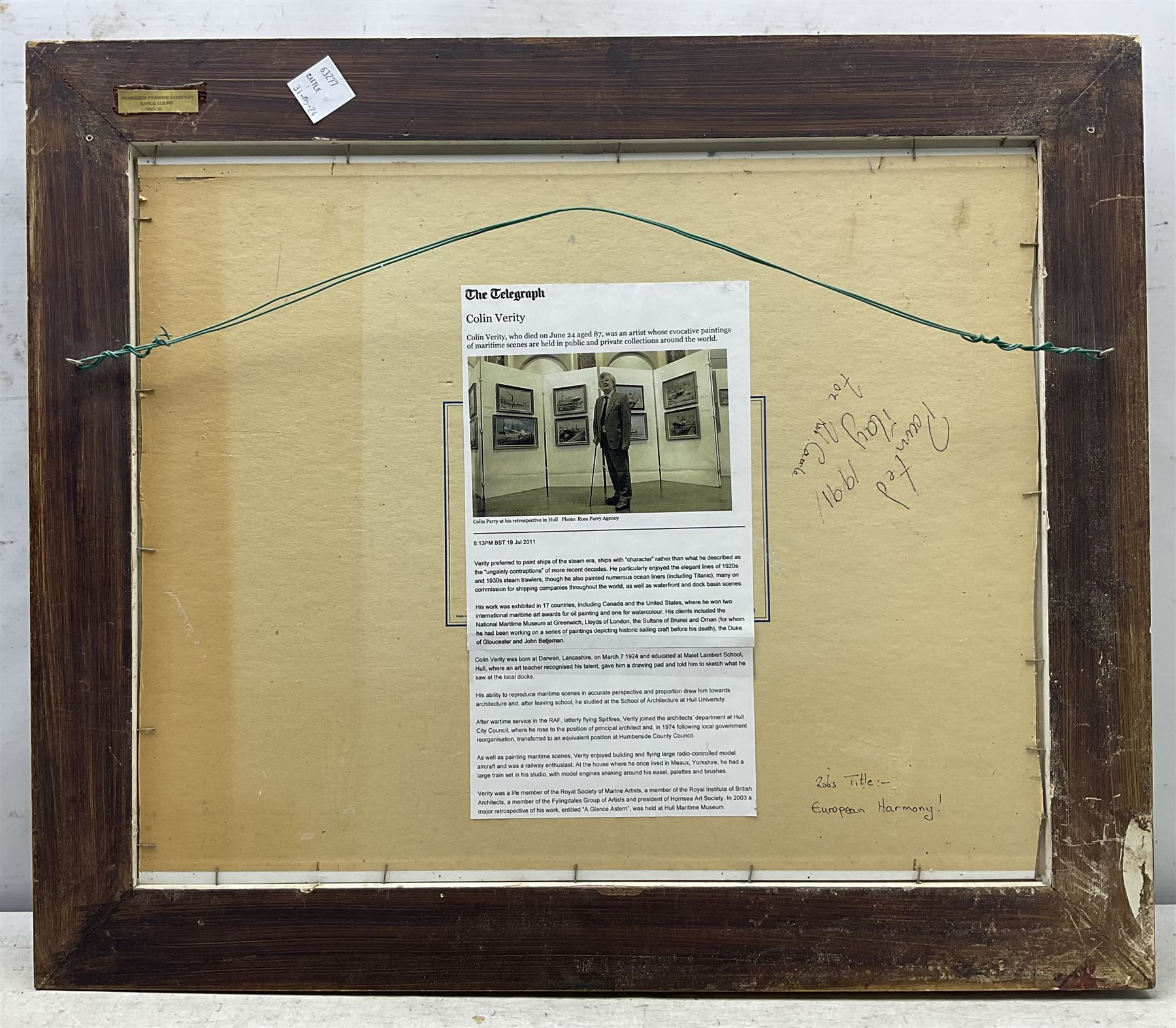 Colin Verity (British 1924-2011): French Naval Engagement, oil on board signed 44cm x 54cm