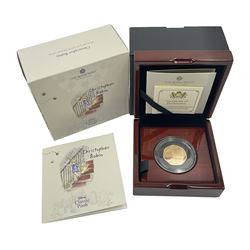 The Royal Mint United Kingdom 2020 'Classic Pooh Christopher Robin' gold proof fifty pence coin, cased with certificate