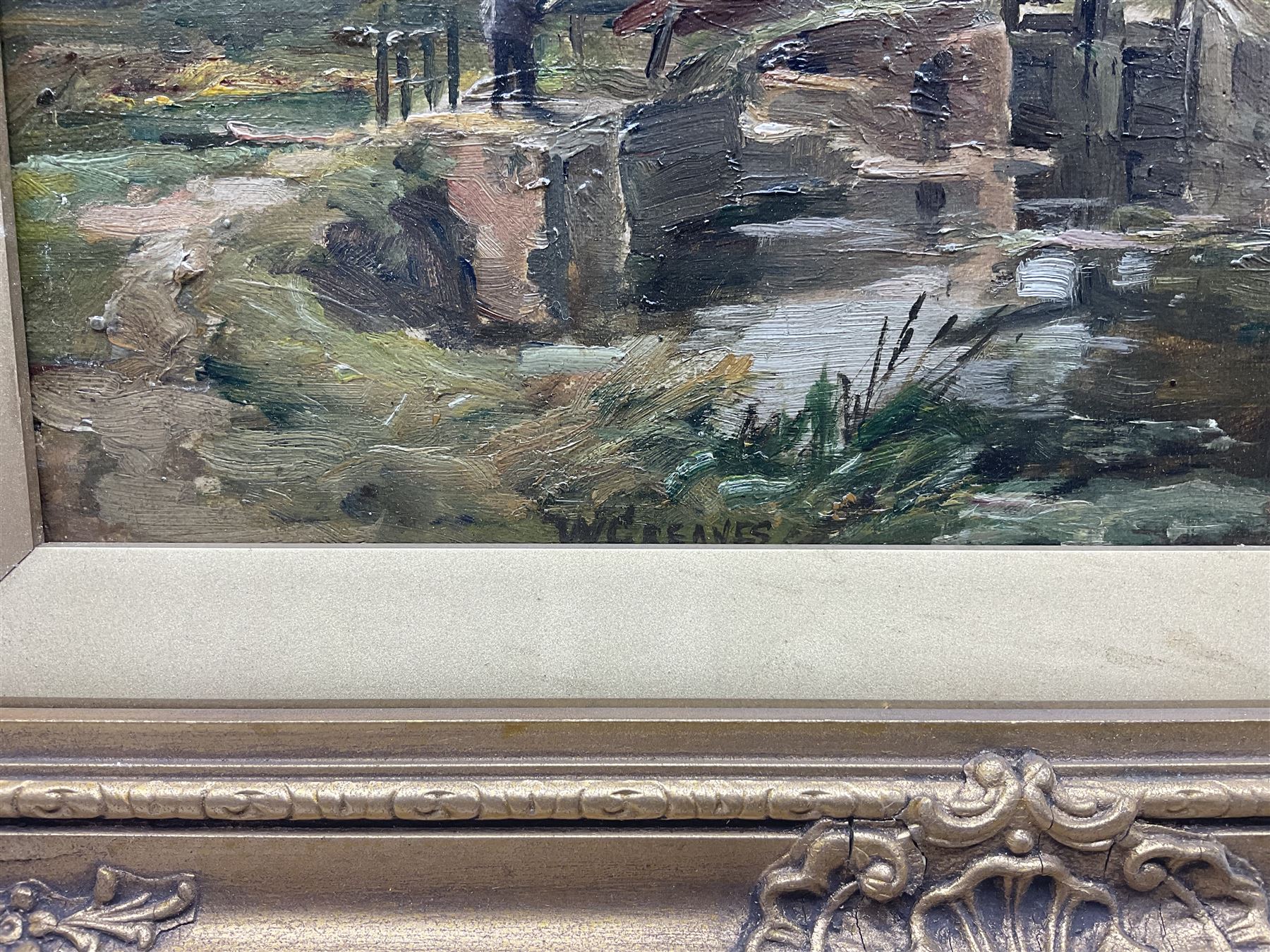 William Greaves (British 1852-1938): 'The Old Lock', oil on board signed, indistinctly inscribed and dated 1926 verso 24cm x 29cm