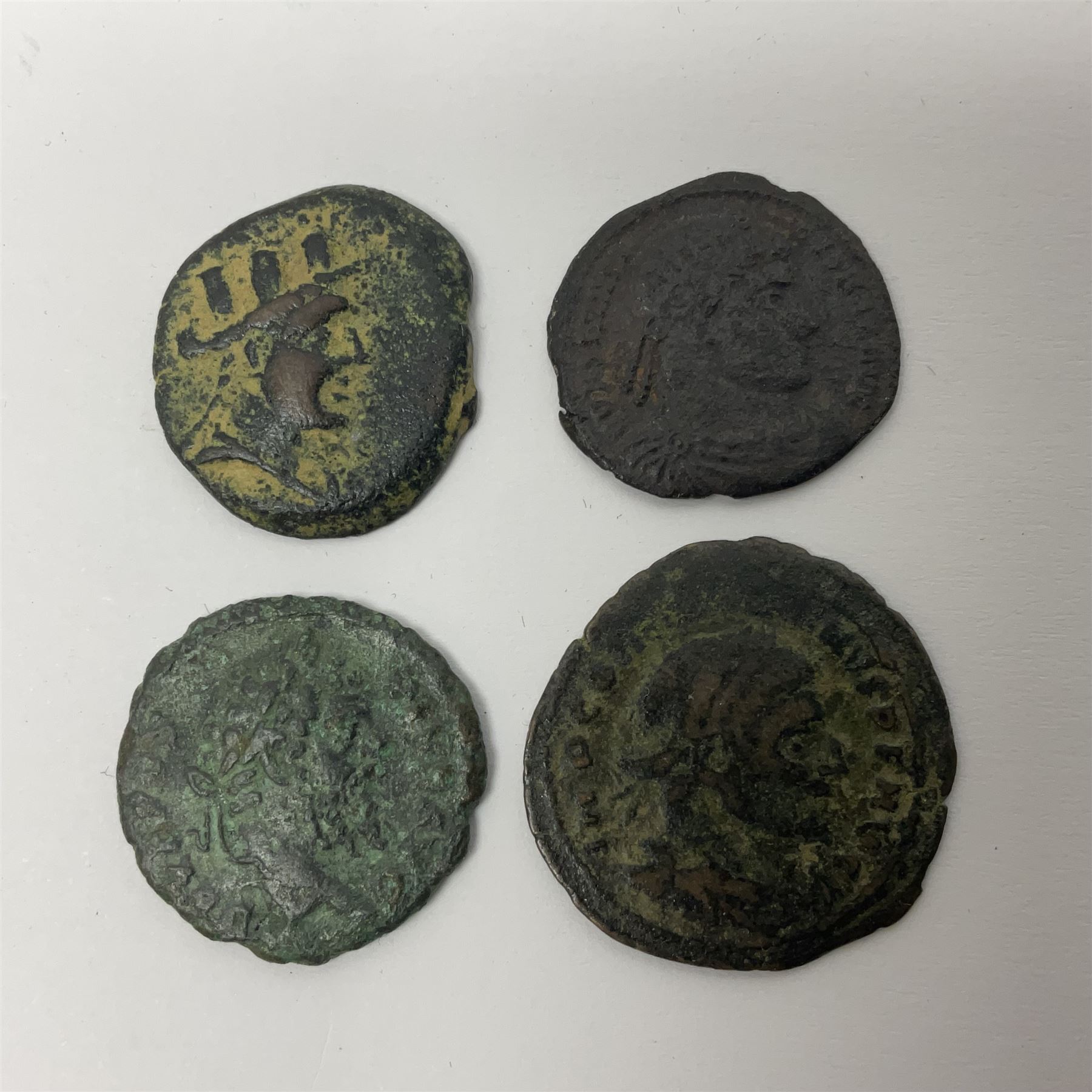 Ancient Roman Coinage, group of seventeen bronze and copper-alloy coins to include Maximianus and Galeria Valeria, along with an unidentified 76% silver round, overall weight 14g