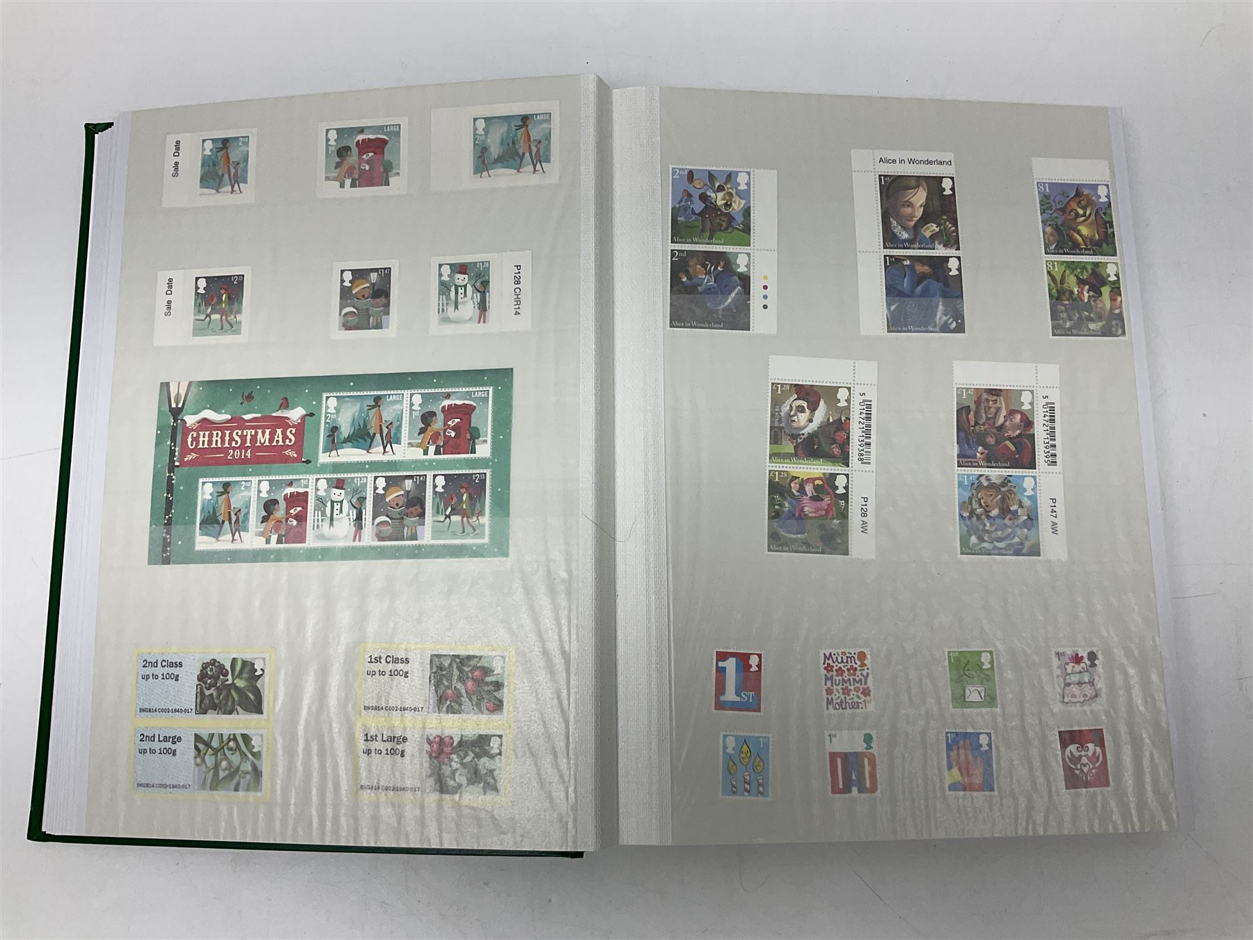Queen Elizabeth II mint decimal stamps,  housed in stock book folder, face value of usable postage approximately 1160 GBP