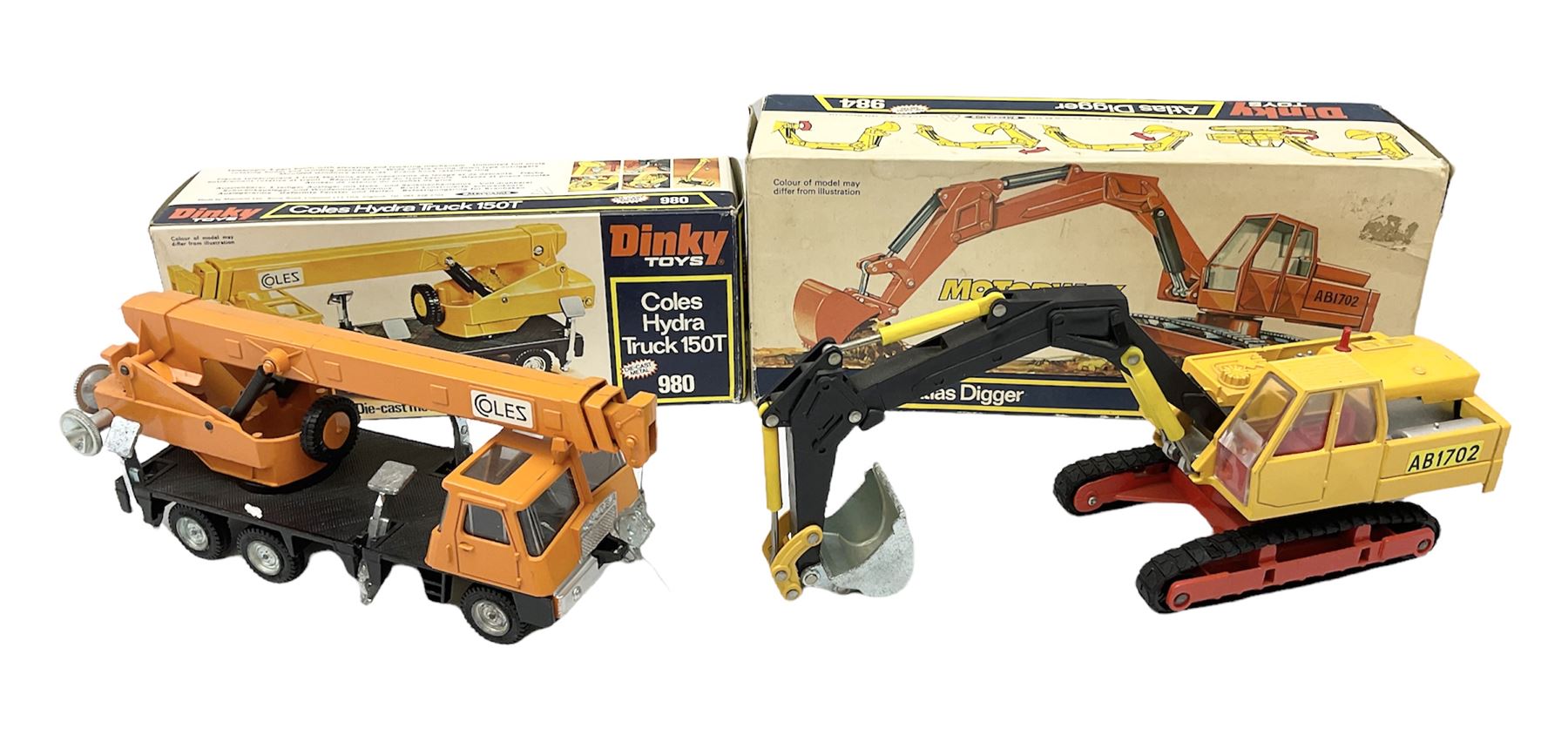 Dinky - Coles Hydra Truck 150T No.980; and Atlas Digger No.984; both boxed with internal packaging (2)
