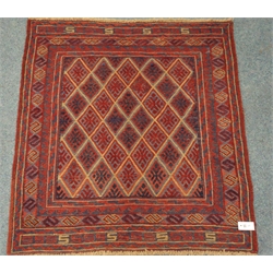  Gazak red and blue ground rug 120cm x 110cm  