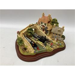 Lilliput Lane models to include 'Age of Steam' locomotives, comprising 'Coronation', 'Royal Sovereign', 'Mallard' and 'Flying Scotsman', together with limited edition 'Dawn of Steam' figure, all boxed, with various deeds, and further Lilliput Lane booklets and leaflets etc