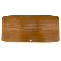 Nathan - teak Long John nest of tables and a singular nest of tables 