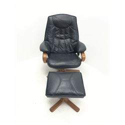 Ekornes Somo reclining chair and stool 