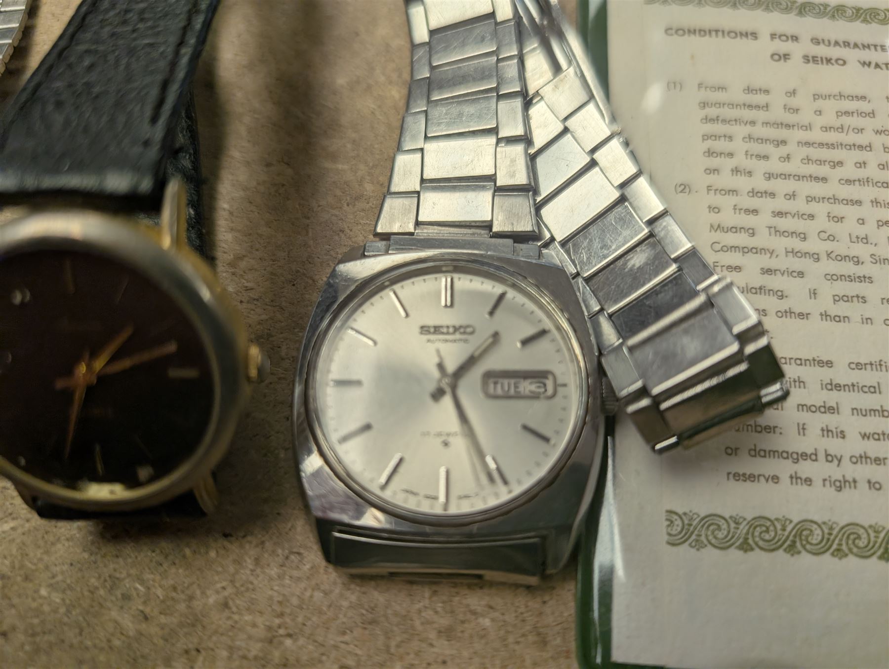 Seiko Sportsmatic gentleman's stainless steel wristwatch Seiko automatic wristwatch, Larex manual wind wristwatch and one other quartz