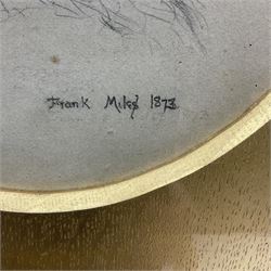 By and After Frank Miles (British 1852-1891): 'Ruth' Oval Head and Shoulders Portrait of a Girl with Wheat in Her Hair, 19th century embellished print 28cm x 23cm
Notes: Frank Miles was in the circle of Oscar Wilde and predominately painted attractive society ladies, notably Lillie Langtry