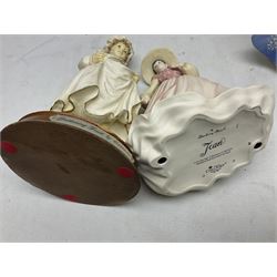 Collection of eight figures comprising Royal Doulton Loretta HN 2337 and Nina HN 2347, Coalport limited edition Emily 740/5000, Danbury Mint Jean, SBL Regal House Collection and three The Leonardo Collection examples