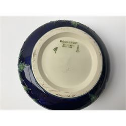 Moorcroft dish and cover, of circular form, decorated in Buttercup pattern, together with a Moorcroft vase, of baluster form, decorated in Magnolia pattern, both with printed marks beneath, tallest H9.5cm