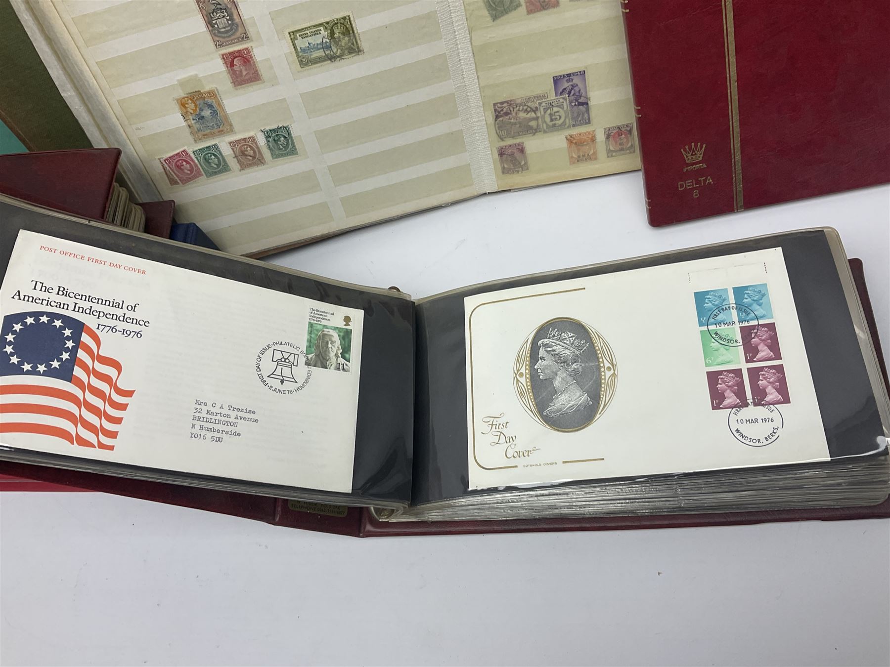 Queen Elizabeth II Great British first day covers with special postmarks and printed addresses, other covers, QEII used postage stamps, Basutoland, Southern Nigeria and other world stamps, housed in various albums, stockbooks, folders and loose, in one box