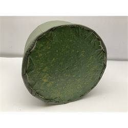 1950s/60s Palitoy 'Bill & Ben The Flower Pot Men' glove puppet; boxed; and 'The Flower Pot Men' vinyl drum shaped foot-stool/pouffe depicting Bill & Ben with sweeping brushes (2)