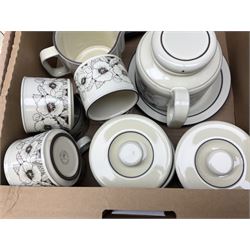 Quantity of Hornsea 'Cornrose' pattern tea and dinner wares, to include teapot, lidded twin handled tureen, storage jars, bowls, dinner plates etc
