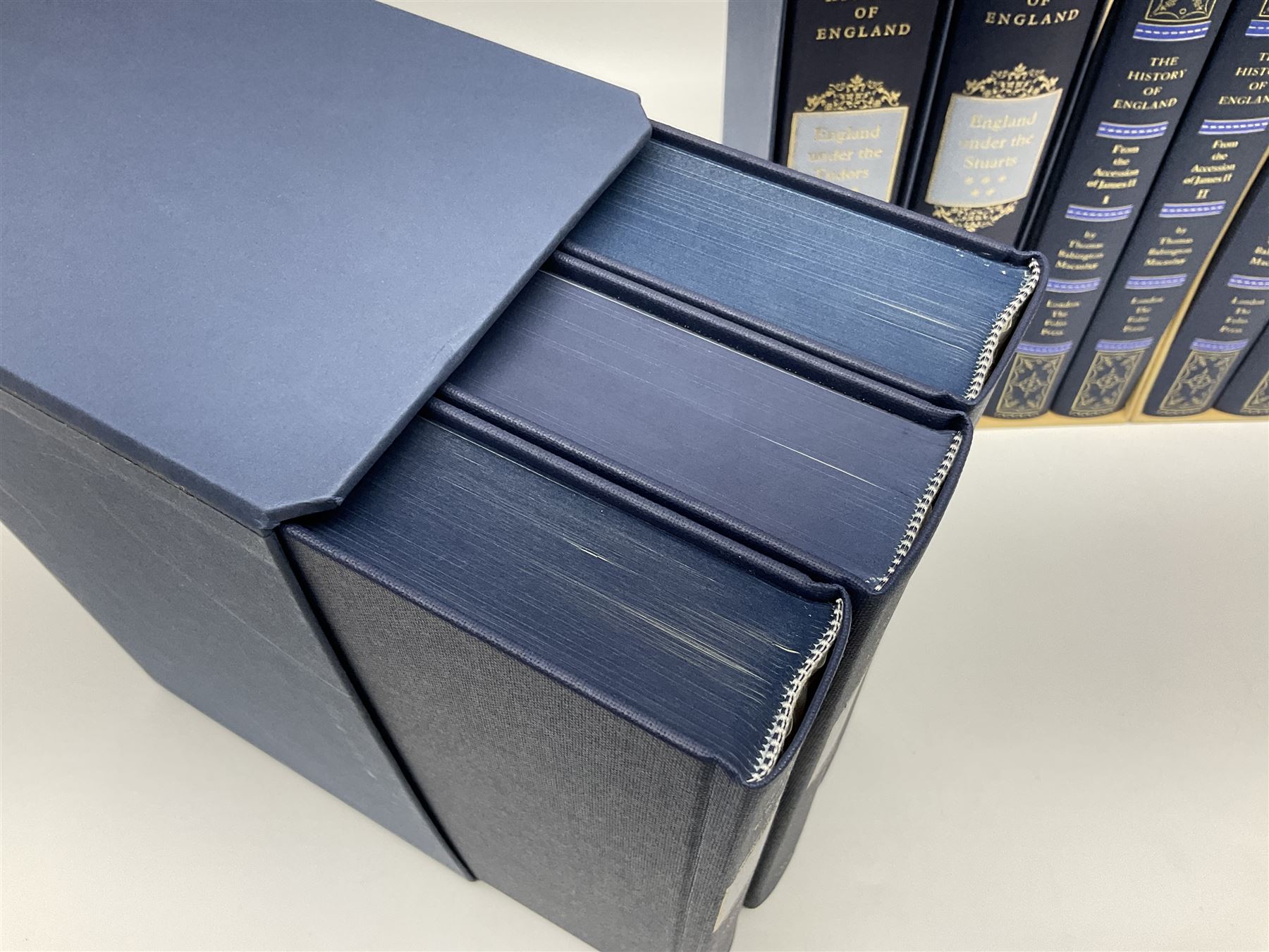 Folio Society - eighteen volumes including The History of the Decline and Fall of the Roman Empire, eight volumes, The History of England, five volumes etc, all with slip covers 