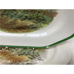 Collection of Copeland Spode hunting scenes dinner wares, after J. F. Herring, to include dinner plates, side plates, graduated serving platters, lidded box etc, together with Spode's Byron breakfast cup and saucer, all with printed marks beneath (29)