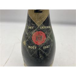 Moet & Chandon, 1947, dry imperial champagne, unknown contents and proof  