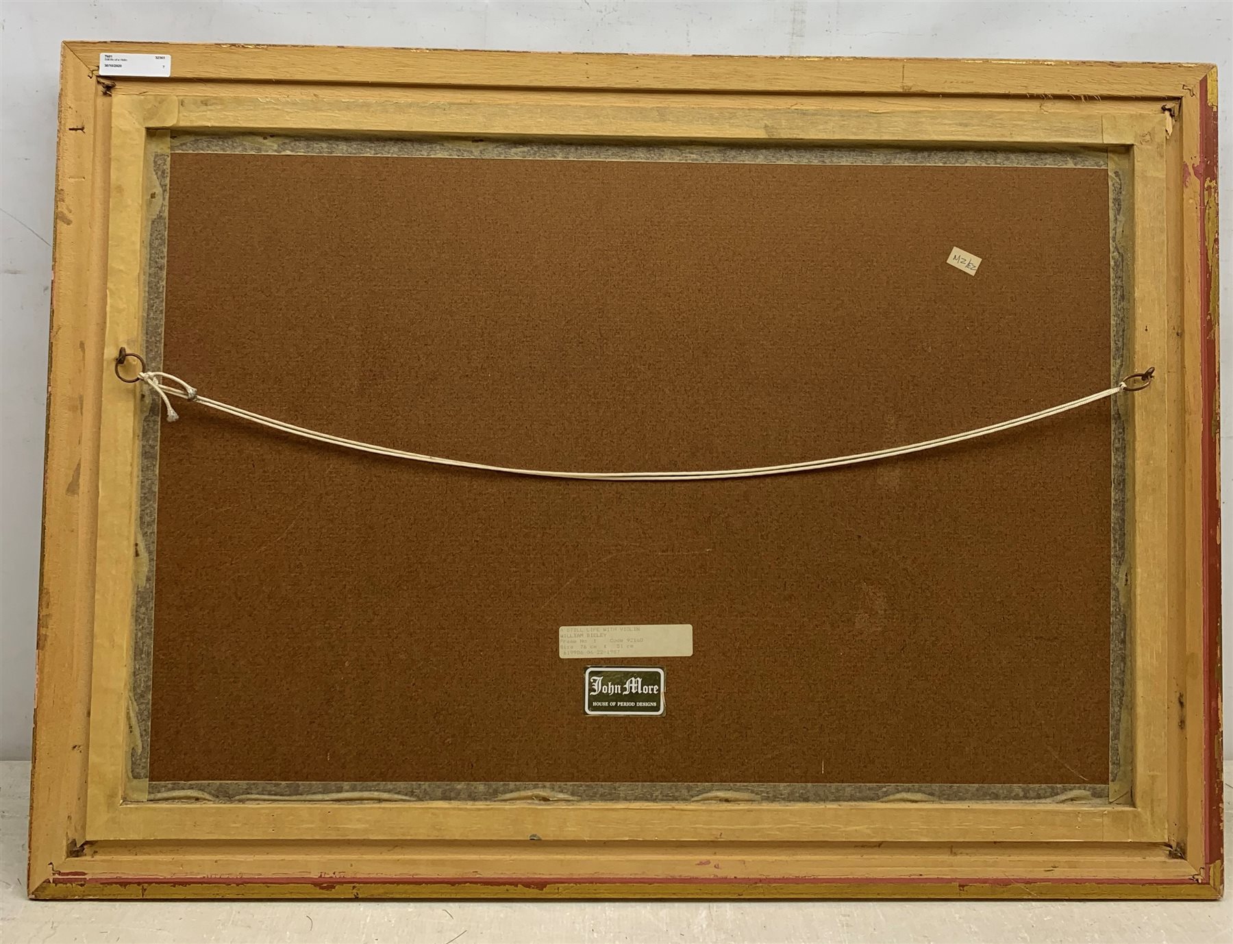 William Bisley (20th century): Still life of a Violin and Library Artefacts, oil on canvas signed 49cm x 75cm 