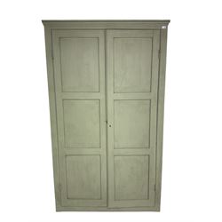 Painted pine cupboard, two panelled door