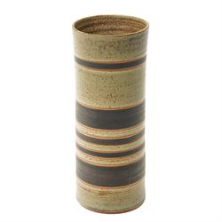 Sarah Butler and Martin Clark: Three works, comprising two bowls and a sleeve vase, each with incised potters mark to bases, and one with Heals mark, sleeve vase H24cm (3)