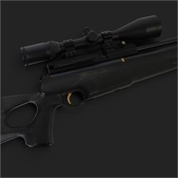 Hatsan AT44-10 air rifle, .22 cal, Max pressure 200 bar, serial number 041420511, fitted with 3-12x50 scope, L118cm