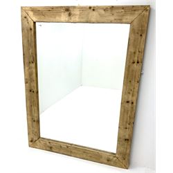 Large rustic pine wall mirror